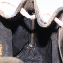 FENDI Pecan Canvas Backpack PVC Black Brown Auth 205016-22