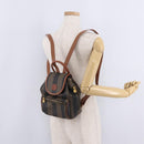FENDI Pecan Canvas Backpack PVC Black Brown Auth 205016-26