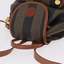 FENDI Pecan Canvas Backpack PVC Black Brown Auth 205016-6