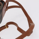 FENDI Pecan Canvas Backpack PVC Black Brown Auth 205016-9