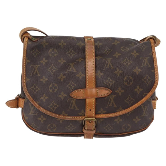 LOUIS VUITTON Monogram Saumur 30 Shoulder Bag M42256 LV Auth 205023