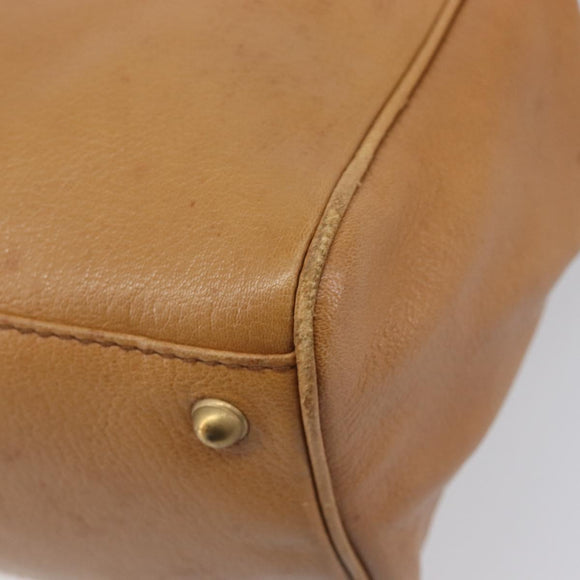 GUCCI Interlocking Hand Bag Leather Brown Gold 121551 Auth 205024