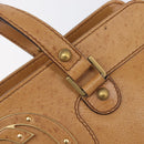 GUCCI Interlocking Hand Bag Leather Brown Gold 121551 Auth 205024-18