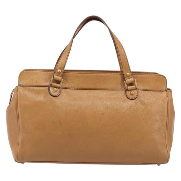 GUCCI Interlocking Hand Bag Leather Brown Gold 121551 Auth 205024