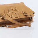 GUCCI Interlocking Hand Bag Leather Brown Gold 121551 Auth 205024-7