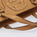 GUCCI Interlocking Hand Bag Leather Brown Gold 121551 Auth 205024-8