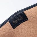 Christian Dior Honeycomb Canvas Clutch Bag PVC Leather Navy Gold Auth 205025A-9