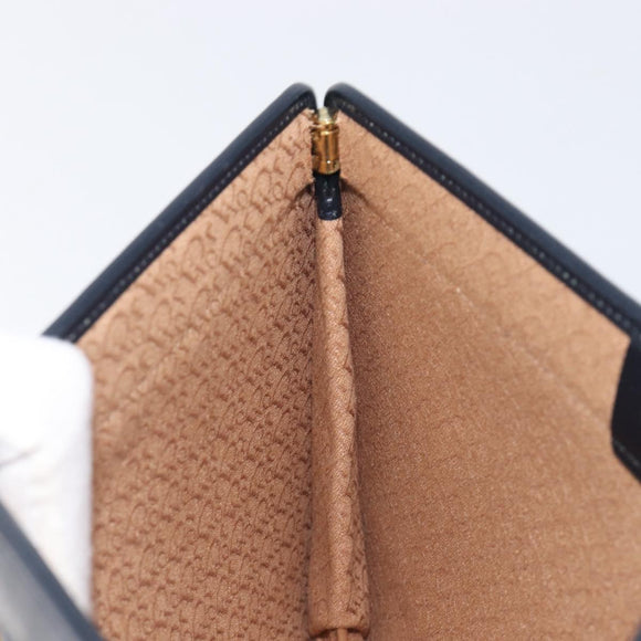Christian Dior Honeycomb Canvas Clutch Bag PVC Leather Navy Gold Auth 205025A
