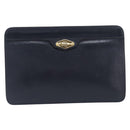 Christian Dior Honeycomb Canvas Clutch Bag PVC Leather Navy Gold Auth 205025A-13