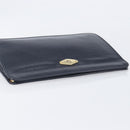 Christian Dior Honeycomb Canvas Clutch Bag PVC Leather Navy Gold Auth 205025A-5