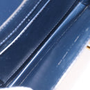 GUCCI Shoulder Bag Leather Navy Gold Auth 205027-19
