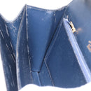 GUCCI Shoulder Bag Leather Navy Gold Auth 205027-23
