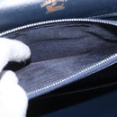 GUCCI Shoulder Bag Leather Navy Gold Auth 205027-26