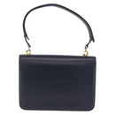 GUCCI Shoulder Bag Leather Navy Gold Auth 205027-3
