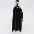 GUCCI Shoulder Bag Leather Navy Gold Auth 205027-6