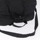 PRADA Boston Bag Nylon 2way Black Silver Auth 205032-10
