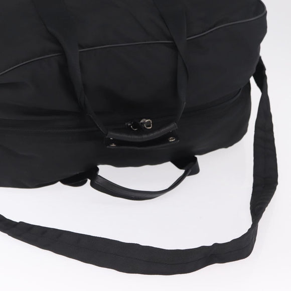 PRADA Boston Bag Nylon 2way Black Silver Auth 205032