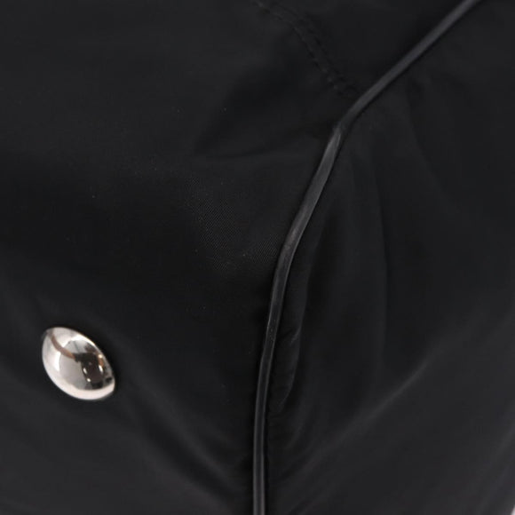 PRADA Boston Bag Nylon 2way Black Silver Auth 205032