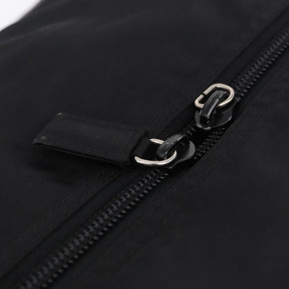 PRADA Boston Bag Nylon 2way Black Silver Auth 205032