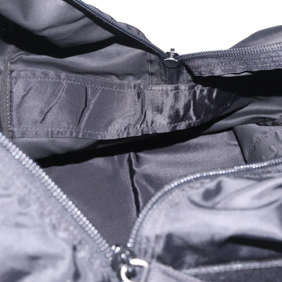PRADA Boston Bag Nylon 2way Black Silver Auth 205032