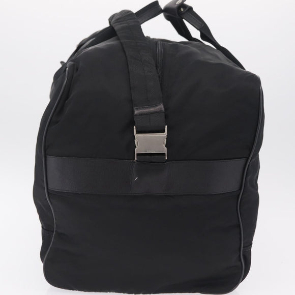 PRADA Boston Bag Nylon 2way Black Silver Auth 205032