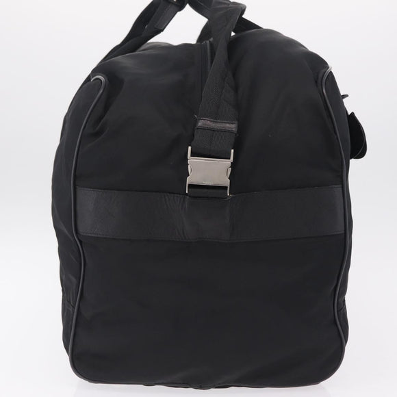 PRADA Boston Bag Nylon 2way Black Silver Auth 205032