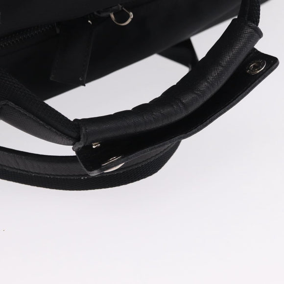 PRADA Boston Bag Nylon 2way Black Silver Auth 205032