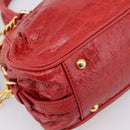 Miu Miu Hand Bag Leather 2way Red Gold Auth 205034V-16