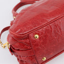 Miu Miu Hand Bag Leather 2way Red Gold Auth 205034V-18