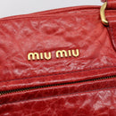 Miu Miu Hand Bag Leather 2way Red Gold Auth 205034V-20