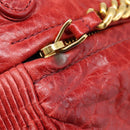 Miu Miu Hand Bag Leather 2way Red Gold Auth 205034V-25