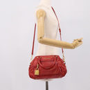 Miu Miu Hand Bag Leather 2way Red Gold Auth 205034V-27