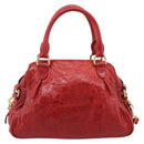 Miu Miu Hand Bag Leather 2way Red Gold Auth 205034V-2