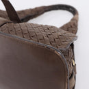 Bottega Veneta INTRECCIATO Hand Bag Leather Brown Gold 113087 Auth 205035V-9