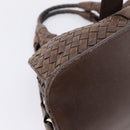 Bottega Veneta INTRECCIATO Hand Bag Leather Brown Gold 113087 Auth 205035V-14