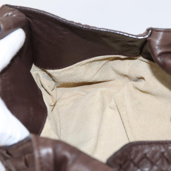 Bottega Veneta INTRECCIATO Hand Bag Leather Brown Gold 113087 Auth 205035V