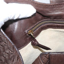 Bottega Veneta INTRECCIATO Hand Bag Leather Brown Gold 113087 Auth 205035V-20
