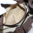 Bottega Veneta INTRECCIATO Hand Bag Leather Brown Gold 113087 Auth 205035V-21