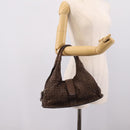 Bottega Veneta INTRECCIATO Hand Bag Leather Brown Gold 113087 Auth 205035V-22