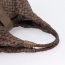 Bottega Veneta INTRECCIATO Hand Bag Leather Brown Gold 113087 Auth 205035V-7