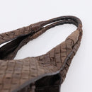 Bottega Veneta INTRECCIATO Hand Bag Leather Brown Gold 113087 Auth 205035V-8