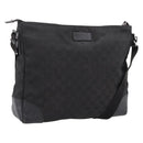 GUCCI GG Canvas Shoulder Bag Black Silver 110054 Auth 205037-1