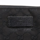GUCCI GG Canvas Shoulder Bag Black Silver 110054 Auth 205037-17