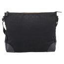 GUCCI GG Canvas Shoulder Bag Black Silver 110054 Auth 205037-2