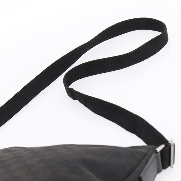 GUCCI GG Canvas Shoulder Bag Black Silver 110054 Auth 205037