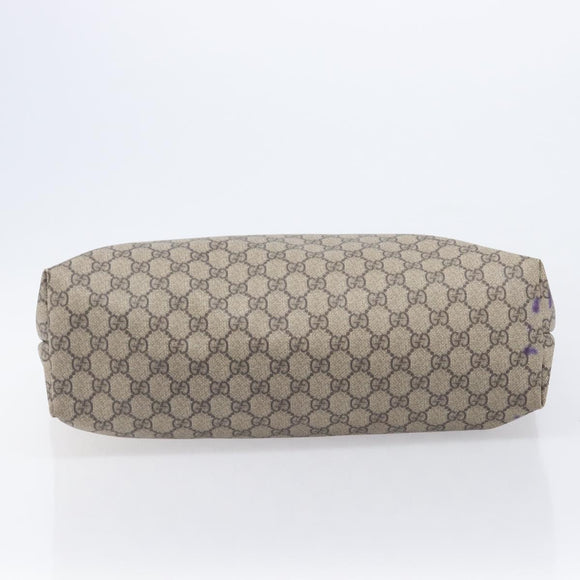 GUCCI GG Supreme Tote Bag PVC Beige Silver 211137 Auth 205038