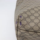 GUCCI GG Supreme Tote Bag PVC Beige Silver 211137 Auth 205038-5