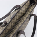 GUCCI GG Supreme Tote Bag PVC Beige Silver 211137 Auth 205038-7