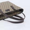 GUCCI GG Supreme Tote Bag PVC Beige Silver 211137 Auth 205038-9