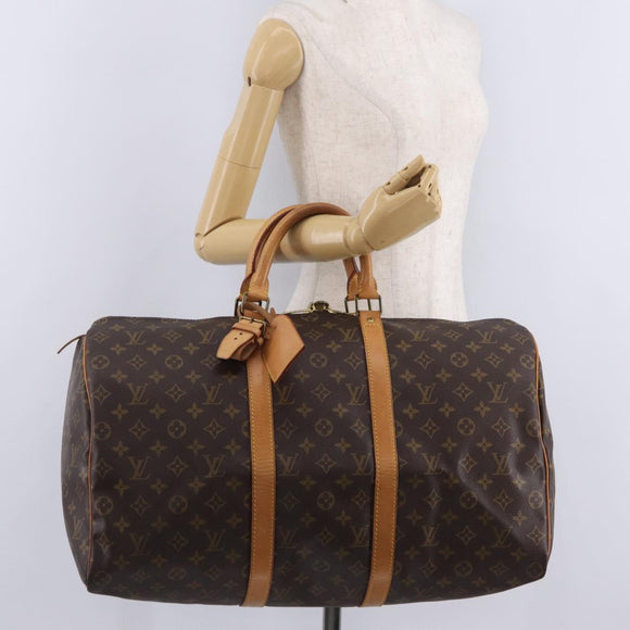 LOUIS VUITTON Monogram Keepall 50 Boston Bag M41426 LV Auth 205043V